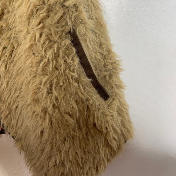 3/$20 Mossimo Supply plaid flannel lined reversible faux fur vest Small Medium - Picture 4 of 6